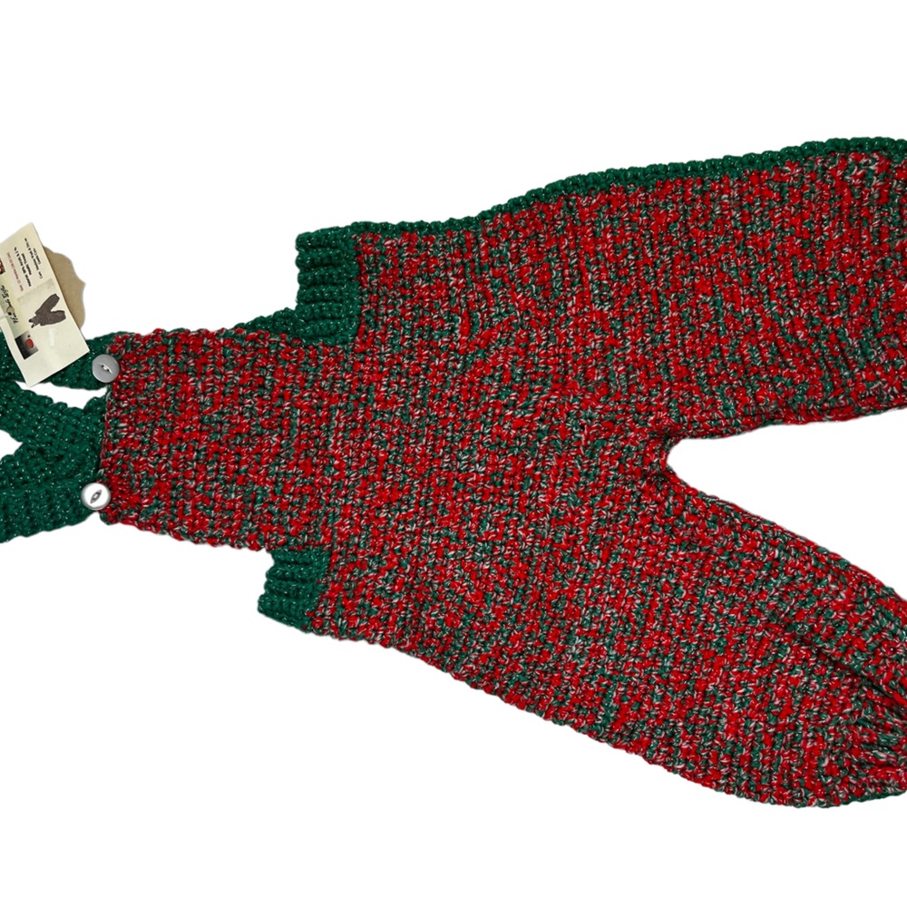Handmade Christmas overalls 12 months NWT